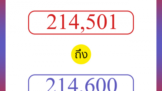 วิธีนับตัวเลขภาษาอังกฤษ 214501 ถึง 214600 เอาไว้คุยกับชาวต่างชาติ
