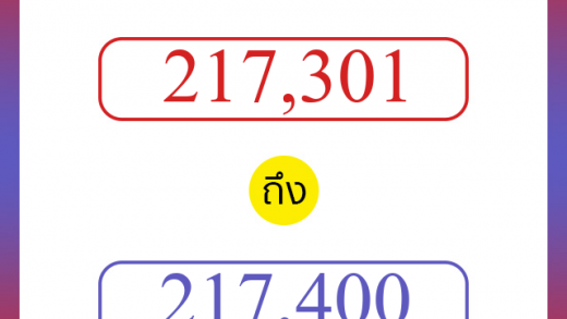 วิธีนับตัวเลขภาษาอังกฤษ 217301 ถึง 217400 เอาไว้คุยกับชาวต่างชาติ