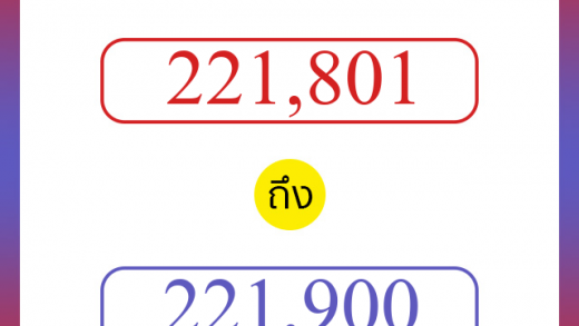 วิธีนับตัวเลขภาษาอังกฤษ 221801 ถึง 221900 เอาไว้คุยกับชาวต่างชาติ