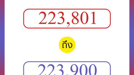 วิธีนับตัวเลขภาษาอังกฤษ 223801 ถึง 223900 เอาไว้คุยกับชาวต่างชาติ