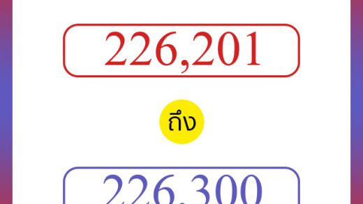 วิธีนับตัวเลขภาษาอังกฤษ 226201 ถึง 226300 เอาไว้คุยกับชาวต่างชาติ