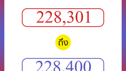 วิธีนับตัวเลขภาษาอังกฤษ 228301 ถึง 228400 เอาไว้คุยกับชาวต่างชาติ