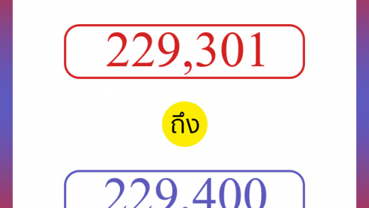 วิธีนับตัวเลขภาษาอังกฤษ 229301 ถึง 229400 เอาไว้คุยกับชาวต่างชาติ