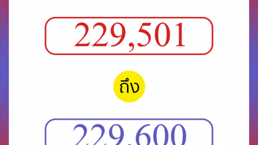 วิธีนับตัวเลขภาษาอังกฤษ 229501 ถึง 229600 เอาไว้คุยกับชาวต่างชาติ