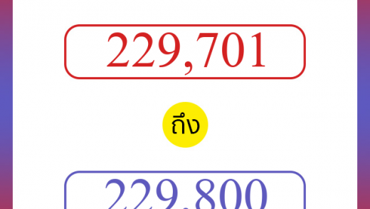 วิธีนับตัวเลขภาษาอังกฤษ 229701 ถึง 229800 เอาไว้คุยกับชาวต่างชาติ