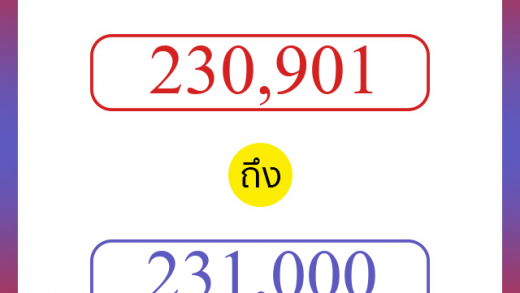 วิธีนับตัวเลขภาษาอังกฤษ 230901 ถึง 231000 เอาไว้คุยกับชาวต่างชาติ