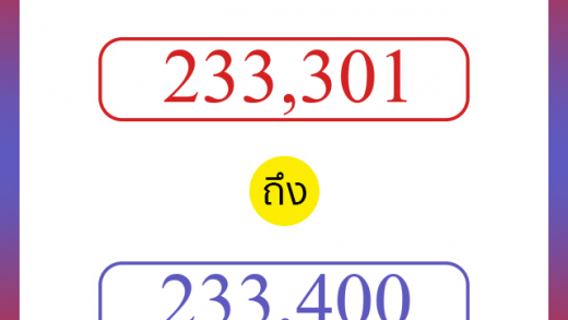 วิธีนับตัวเลขภาษาอังกฤษ 233301 ถึง 233400 เอาไว้คุยกับชาวต่างชาติ