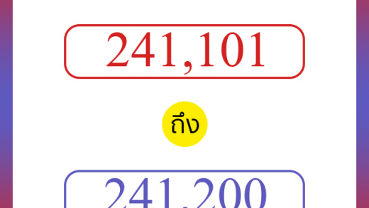 วิธีนับตัวเลขภาษาอังกฤษ 241101 ถึง 241200 เอาไว้คุยกับชาวต่างชาติ