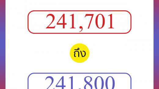 วิธีนับตัวเลขภาษาอังกฤษ 241701 ถึง 241800 เอาไว้คุยกับชาวต่างชาติ