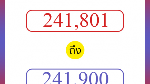 วิธีนับตัวเลขภาษาอังกฤษ 241801 ถึง 241900 เอาไว้คุยกับชาวต่างชาติ