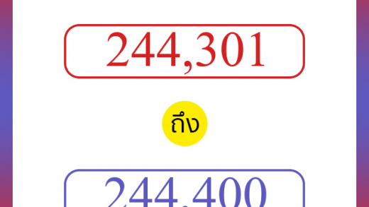วิธีนับตัวเลขภาษาอังกฤษ 244301 ถึง 244400 เอาไว้คุยกับชาวต่างชาติ