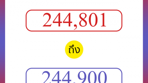 วิธีนับตัวเลขภาษาอังกฤษ 244801 ถึง 244900 เอาไว้คุยกับชาวต่างชาติ