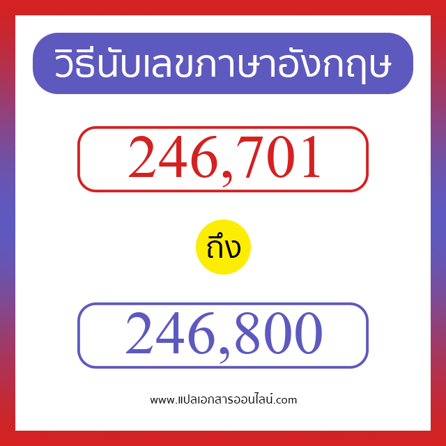 วิธีนับตัวเลขภาษาอังกฤษ 246701 ถึง 246800 เอาไว้คุยกับชาวต่างชาติ