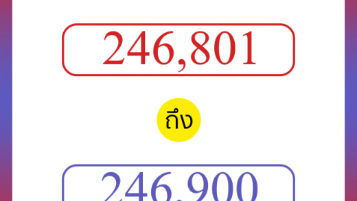 วิธีนับตัวเลขภาษาอังกฤษ 246801 ถึง 246900 เอาไว้คุยกับชาวต่างชาติ