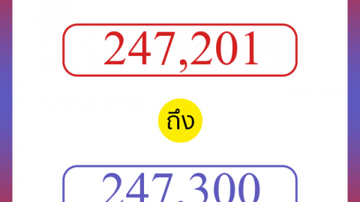วิธีนับตัวเลขภาษาอังกฤษ 247201 ถึง 247300 เอาไว้คุยกับชาวต่างชาติ