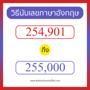 วิธีนับตัวเลขภาษาอังกฤษ 254901 ถึง 255000 เอาไว้คุยกับชาวต่างชาติ