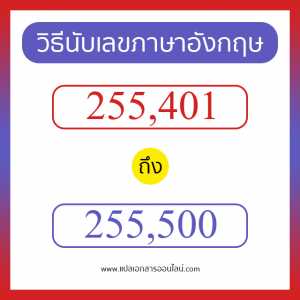 วิธีนับตัวเลขภาษาอังกฤษ 255401 ถึง 255500 เอาไว้คุยกับชาวต่างชาติ