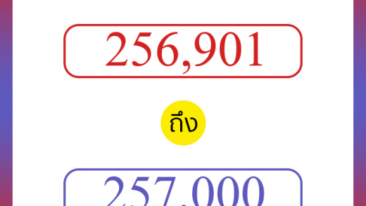วิธีนับตัวเลขภาษาอังกฤษ 256901 ถึง 257000 เอาไว้คุยกับชาวต่างชาติ