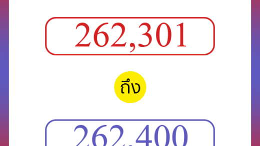 วิธีนับตัวเลขภาษาอังกฤษ 262301 ถึง 262400 เอาไว้คุยกับชาวต่างชาติ