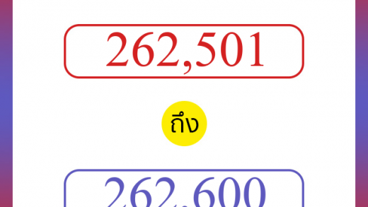 วิธีนับตัวเลขภาษาอังกฤษ 262501 ถึง 262600 เอาไว้คุยกับชาวต่างชาติ