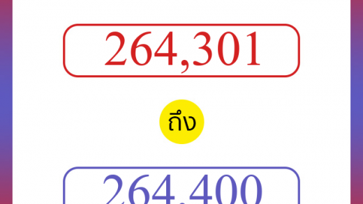 วิธีนับตัวเลขภาษาอังกฤษ 264301 ถึง 264400 เอาไว้คุยกับชาวต่างชาติ