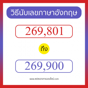 วิธีนับตัวเลขภาษาอังกฤษ 269801 ถึง 269900 เอาไว้คุยกับชาวต่างชาติ