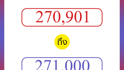 วิธีนับตัวเลขภาษาอังกฤษ 270901 ถึง 271000 เอาไว้คุยกับชาวต่างชาติ