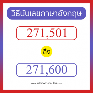 วิธีนับตัวเลขภาษาอังกฤษ 271501 ถึง 271600 เอาไว้คุยกับชาวต่างชาติ