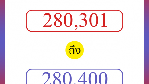 วิธีนับตัวเลขภาษาอังกฤษ 280301 ถึง 280400 เอาไว้คุยกับชาวต่างชาติ