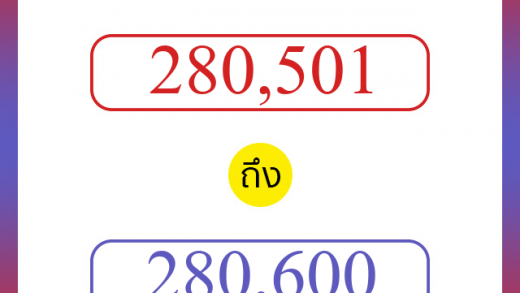 วิธีนับตัวเลขภาษาอังกฤษ 280501 ถึง 280600 เอาไว้คุยกับชาวต่างชาติ