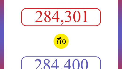 วิธีนับตัวเลขภาษาอังกฤษ 284301 ถึง 284400 เอาไว้คุยกับชาวต่างชาติ