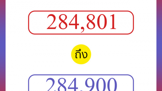 วิธีนับตัวเลขภาษาอังกฤษ 284801 ถึง 284900 เอาไว้คุยกับชาวต่างชาติ