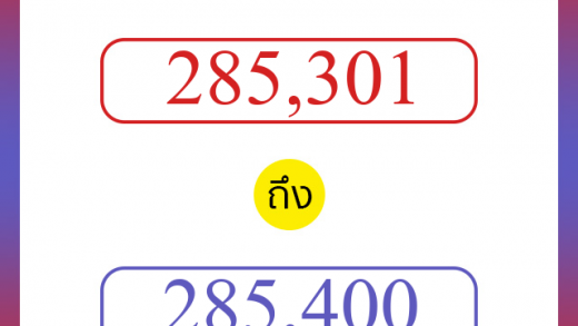 วิธีนับตัวเลขภาษาอังกฤษ 285301 ถึง 285400 เอาไว้คุยกับชาวต่างชาติ