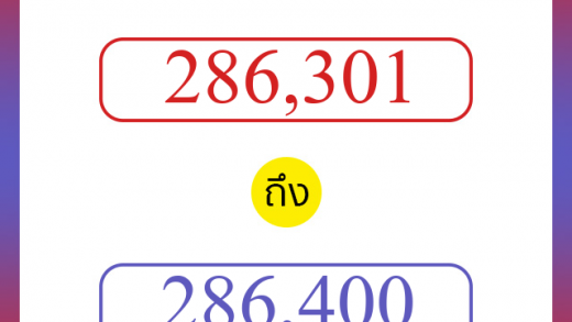 วิธีนับตัวเลขภาษาอังกฤษ 286301 ถึง 286400 เอาไว้คุยกับชาวต่างชาติ