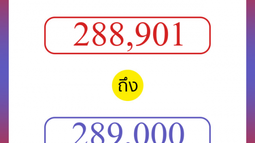 วิธีนับตัวเลขภาษาอังกฤษ 288901 ถึง 289000 เอาไว้คุยกับชาวต่างชาติ