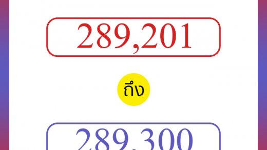วิธีนับตัวเลขภาษาอังกฤษ 289201 ถึง 289300 เอาไว้คุยกับชาวต่างชาติ
