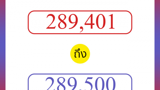 วิธีนับตัวเลขภาษาอังกฤษ 289401 ถึง 289500 เอาไว้คุยกับชาวต่างชาติ