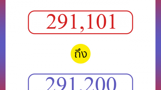 วิธีนับตัวเลขภาษาอังกฤษ 291101 ถึง 291200 เอาไว้คุยกับชาวต่างชาติ