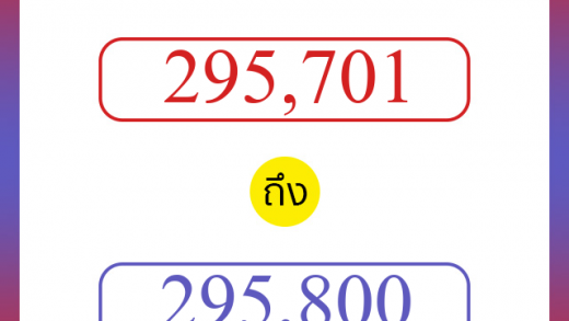 วิธีนับตัวเลขภาษาอังกฤษ 295701 ถึง 295800 เอาไว้คุยกับชาวต่างชาติ