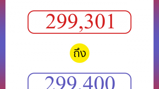 วิธีนับตัวเลขภาษาอังกฤษ 299301 ถึง 299400 เอาไว้คุยกับชาวต่างชาติ