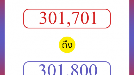 วิธีนับตัวเลขภาษาอังกฤษ 301701 ถึง 301800 เอาไว้คุยกับชาวต่างชาติ