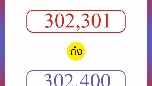 วิธีนับตัวเลขภาษาอังกฤษ 302301 ถึง 302400 เอาไว้คุยกับชาวต่างชาติ