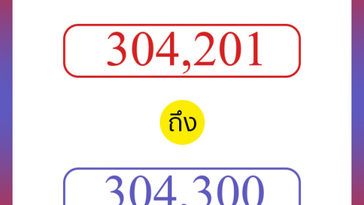 วิธีนับตัวเลขภาษาอังกฤษ 304201 ถึง 304300 เอาไว้คุยกับชาวต่างชาติ