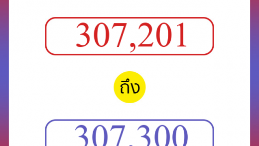 วิธีนับตัวเลขภาษาอังกฤษ 307201 ถึง 307300 เอาไว้คุยกับชาวต่างชาติ