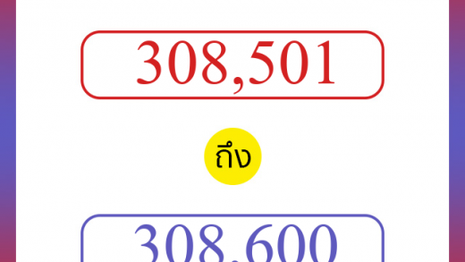 วิธีนับตัวเลขภาษาอังกฤษ 308501 ถึง 308600 เอาไว้คุยกับชาวต่างชาติ