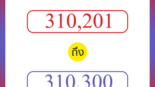 วิธีนับตัวเลขภาษาอังกฤษ 310201 ถึง 310300 เอาไว้คุยกับชาวต่างชาติ