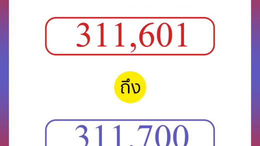 วิธีนับตัวเลขภาษาอังกฤษ 311601 ถึง 311700 เอาไว้คุยกับชาวต่างชาติ