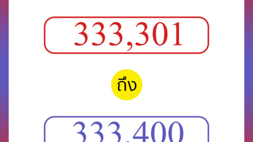 วิธีนับตัวเลขภาษาอังกฤษ 333301 ถึง 333400 เอาไว้คุยกับชาวต่างชาติ