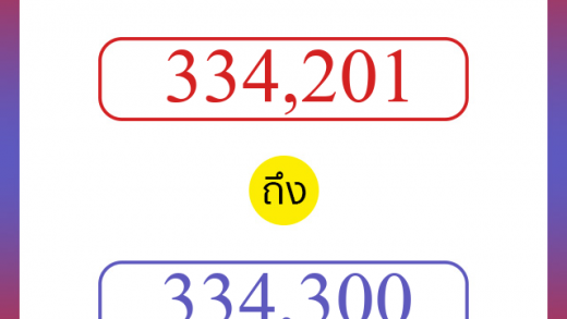 วิธีนับตัวเลขภาษาอังกฤษ 334201 ถึง 334300 เอาไว้คุยกับชาวต่างชาติ