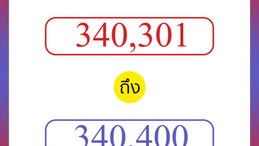 วิธีนับตัวเลขภาษาอังกฤษ 340301 ถึง 340400 เอาไว้คุยกับชาวต่างชาติ